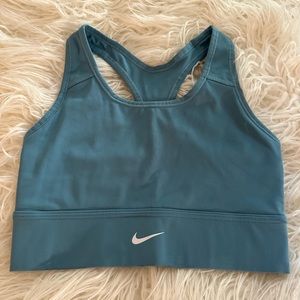 Nike Dri-Fit Swoosh Longline Blue Sports Bra Size Medium